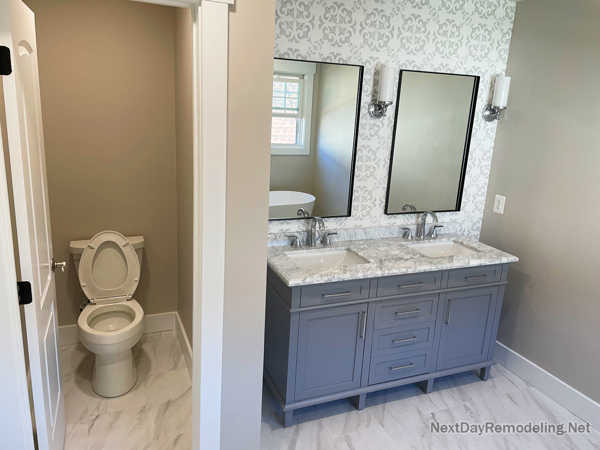 Finishing basement bathroom in Arlington VA