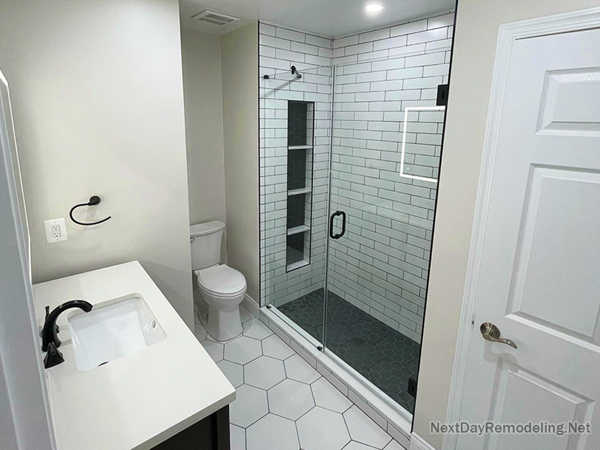 Finish basement bathroom in Alexandria VA